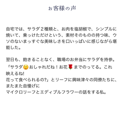 ギフトに！送料無料！マイクロリーフハーブミックス＆エディブルフラワーミニパック付き　with me! 6食分 10